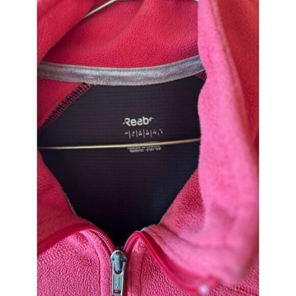 Reebok Pink Fleece Full-Zip Athletic Jacket Sporty Casual Workout Layer - Picture 4 of 4